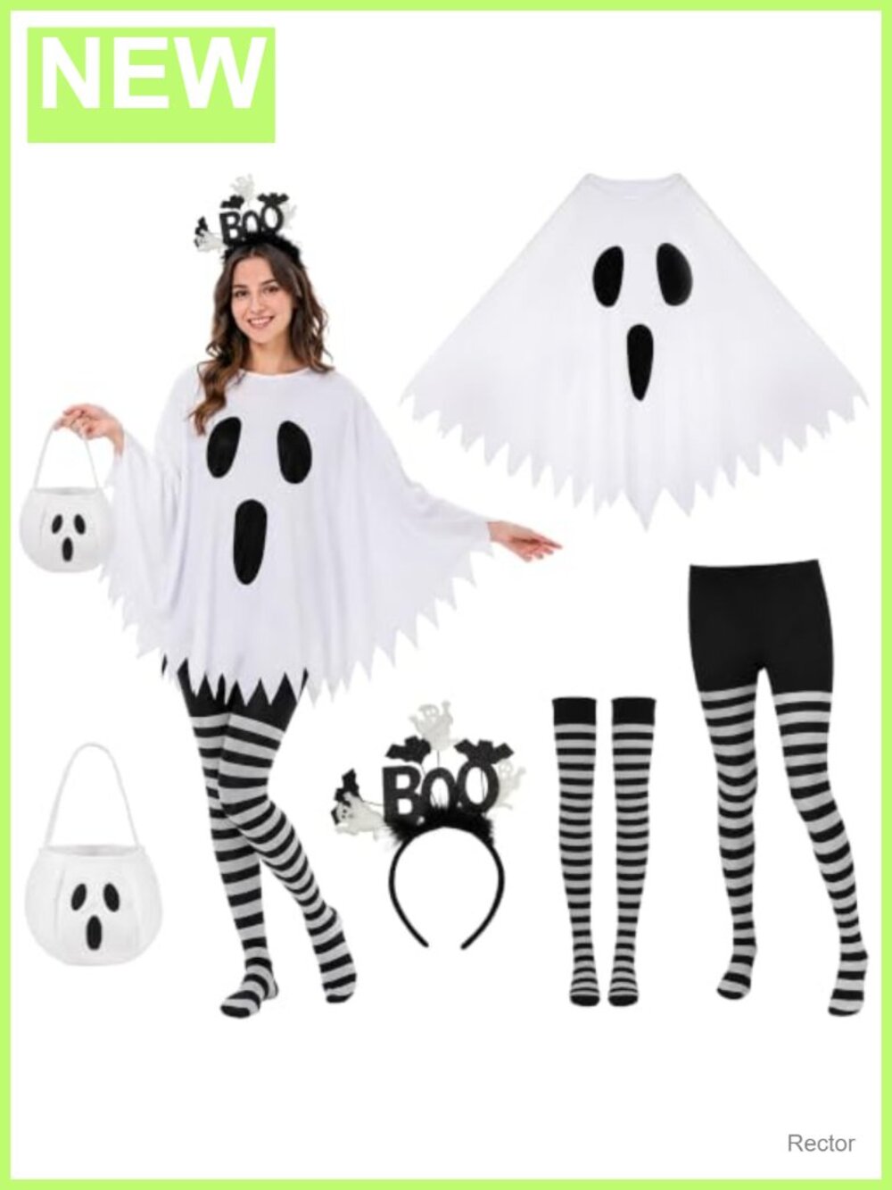 Ghost Costume Women 5 PCS Halloween Set